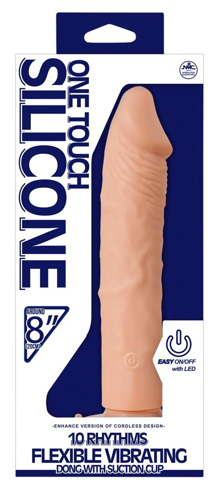 Телесный вибратор One Touch Silicone - 22,5 см. - 1