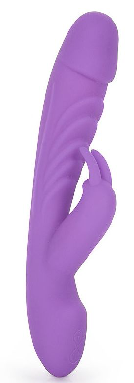 Фиолетовый вибромассажер-кролик с 10 режимами вибрации - 24 см. - 0