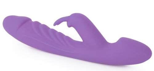 Фиолетовый вибромассажер-кролик с 10 режимами вибрации - 24 см. - 2