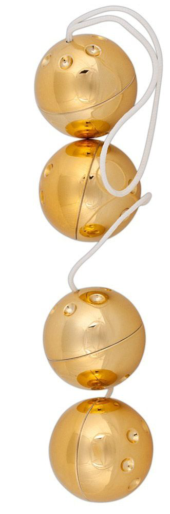 Золотистые вагинальные шарики Lust Kette - 0
