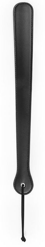 Черная гладкая классическая шлепалка с ручкой - 48 см. - 0