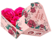 Мыльные розы в подарочной коробке Навсегда в моём сердце - 3 шт. - 2