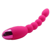 Розовый анальный вибростимулятор Lovers Beads - 19 см. - 1