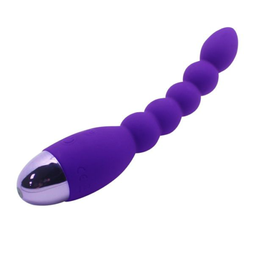 Фиолетовый анальный вибростимулятор Lovers Beads - 19 см. - 1