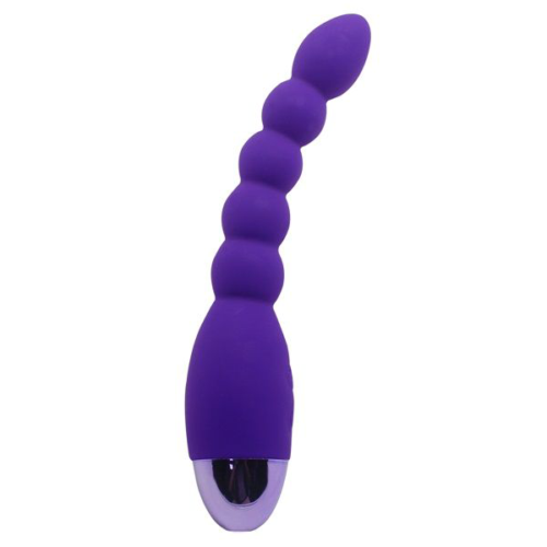 Фиолетовый анальный вибростимулятор Lovers Beads - 19 см. - 0