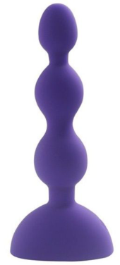 Фиолетовый анальный вибростимулятор Anal Beads S - 14,5 см. - 0