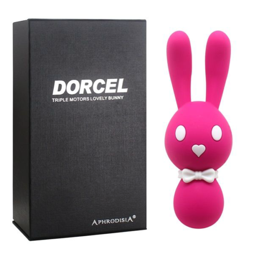 Розовый вибростимулятор-зайчик Dorcel - 16 см. - 2