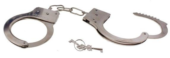 Серебристые металлические наручники с ключиками - 0