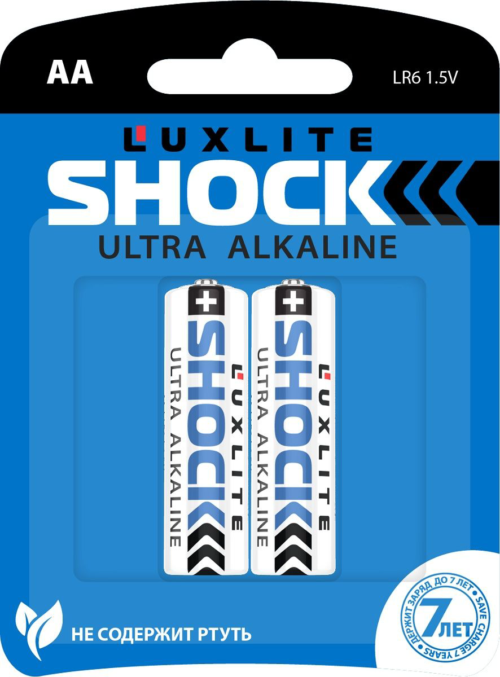 Батарейки Luxlite Shock (BLUE) типа АА - 2 шт. - 0