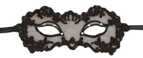 Черная ажурная маска Lingerie Mask - 0