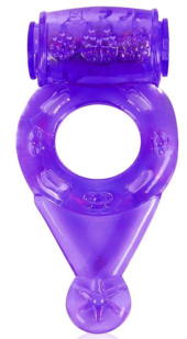 Фиолетовое эрекционное виброкольцо с шипиками - 0