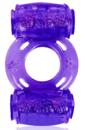 Фиолетовое эрекционное кольцо в двумя вибропулями - 0