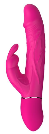 Ярко-розовый вибромассажер-кролик COCKY RABBIT - 21,3 см. - 0