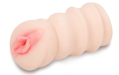 Телесный реалистичный рельефный мастурбатор-вагина - 0