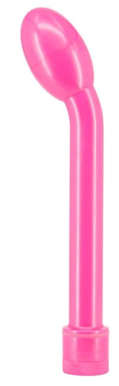 Розовый изогнутый вибромассажер G POWER - 18,5 см. - 0
