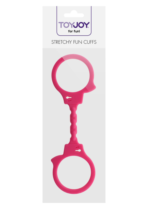 Розовые эластичные наручники STRETCHY FUN CUFFS - 1
