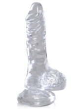 Прозрачный фаллоимитатор King Cock Clear 4 Cock with Balls - 12,7 см. - 0