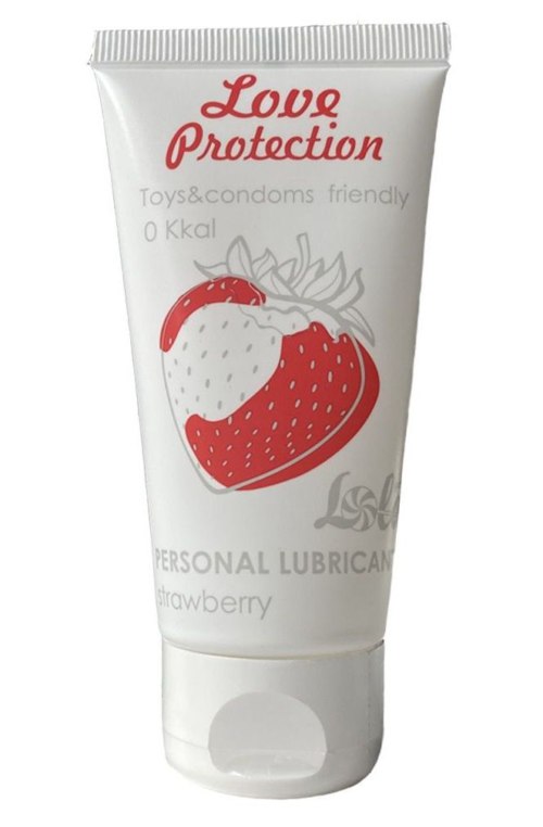 Лубрикант на водной основе с ароматом малины Love Protection Strawberry - 50 мл. - 0