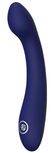 Синий изогнутый вибромассажер HYBRIS - 21 см. - 0
