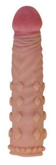 Телесная насадка-фаллос Super-Realistic Penis - 18 см.