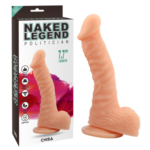 Телесный реалистичный фаллоимитатор Naked Legend на присоске - 19,5 см. - 1