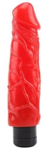 Красный реалистичный вибратор Hot Storm Devilish X1 - 23,4 см. - 0