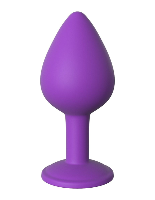 Фиолетовая анальная пробка со стразом Her Little Gem Medium Plug - 8,3 см. - 2
