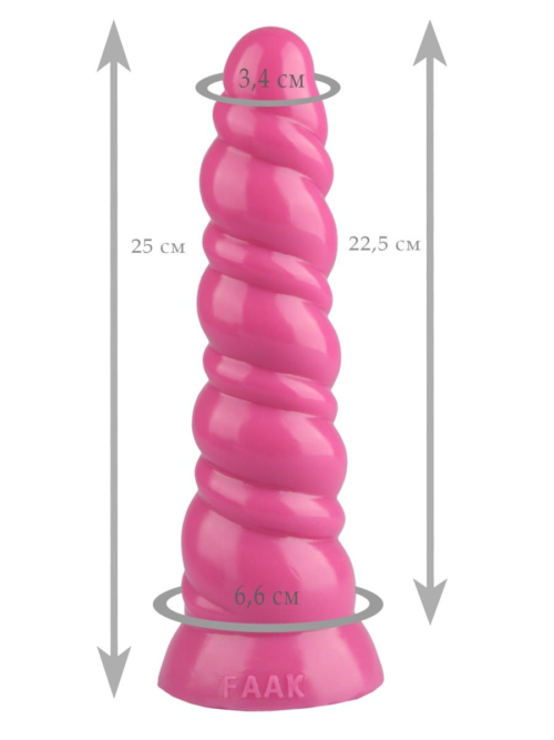 Розовая витая анальная втулка - 25 см. - 1