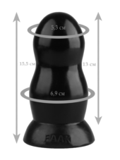 Черная гладкая анальная втулка - 15,5 см. - 1