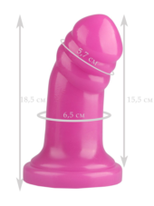 Розовая реалистичная анальная втулка с широким основанием - 18,5 см. - 1