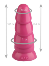 Розовая рельефная анальная втулка - 18,5 см. - 1