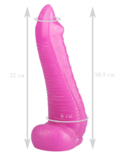 Розовая рельефная реалистичная анальная втулка - 22 см. - 1