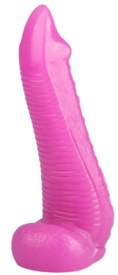 Розовая рельефная реалистичная анальная втулка - 22 см. - 0
