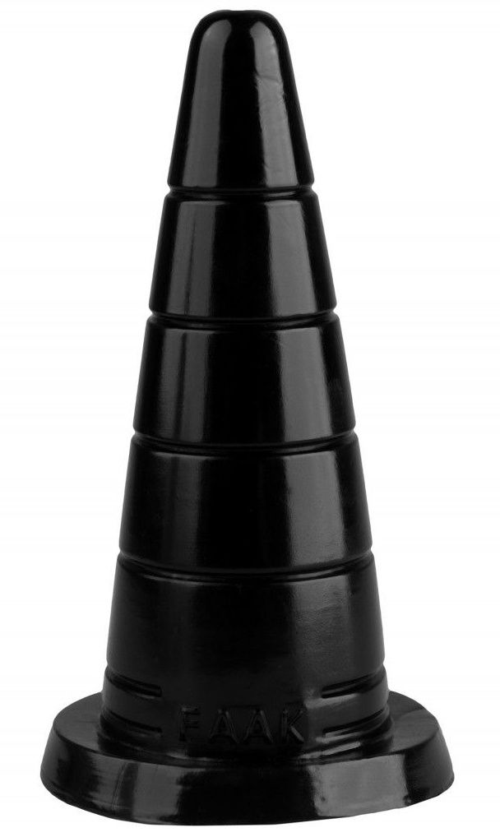 Черный рельефный анальный конус - 18,7 см. - 0