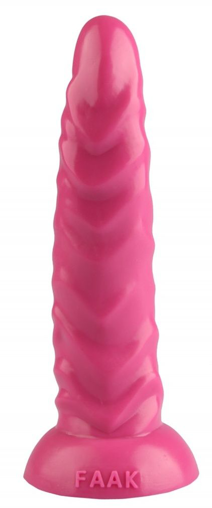 Розовая рельефная анальная втулка - 22,5 см. - 2