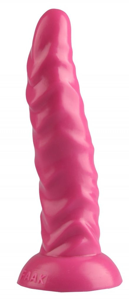 Розовая рельефная анальная втулка - 22,5 см. - 0