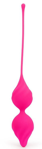 Ярко-розовые вагинальные шарики со смещенным центром тяжести - 0