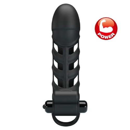Черная насадка на пенис с вибропулей Penis Sleeve II - 18,8 см. - 1