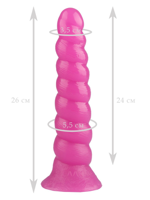 Розовая винтообразная анальная втулка - 26 см. - 1