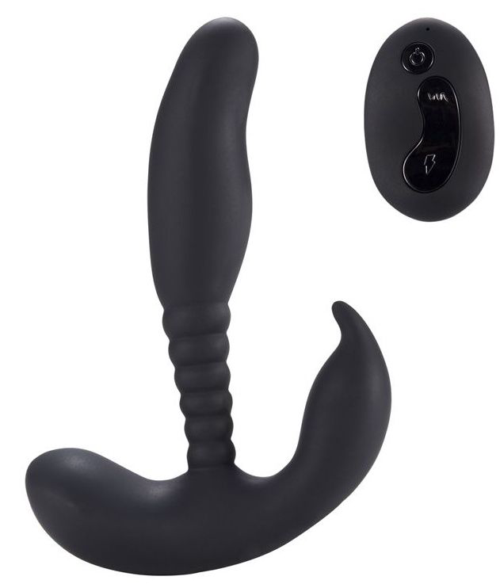 Черный стимулятор простаты Remote Control Anal Pleasure Vibrating Prostate Stimulator - 13,5 см. - 0