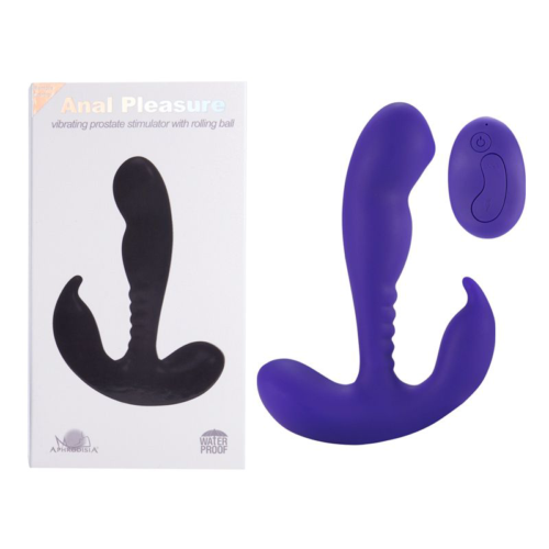 Фиолетовый стимулятор простаты Remote Control Prostate Stimulator with Rolling Ball - 13,3 см. - 2