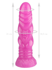 Розовая анальная втулка с рельефом - 21 см. - 1