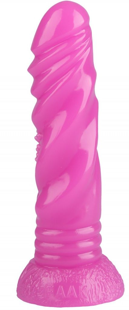Розовая анальная втулка с рельефом - 21 см. - 2