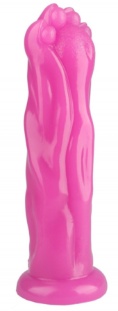Розовая фантазийная анальная втулка-лапа - 25,5 см. - 1