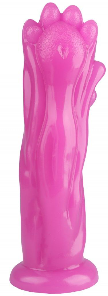 Розовая фантазийная анальная втулка-лапа - 25,5 см. - 0