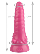 Розовая рельефная винтообразная анальная втулка - 20,5 см. - 3