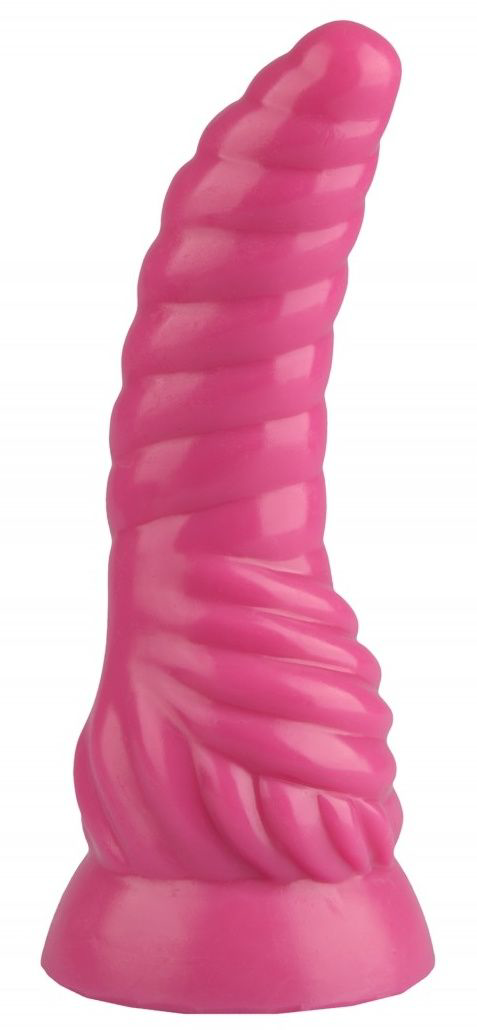 Розовая рельефная винтообразная анальная втулка - 20,5 см. - 2