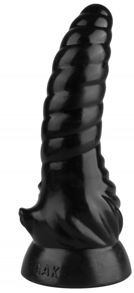Черная рельефная винтообразная анальная втулка - 20,5 см. - 0