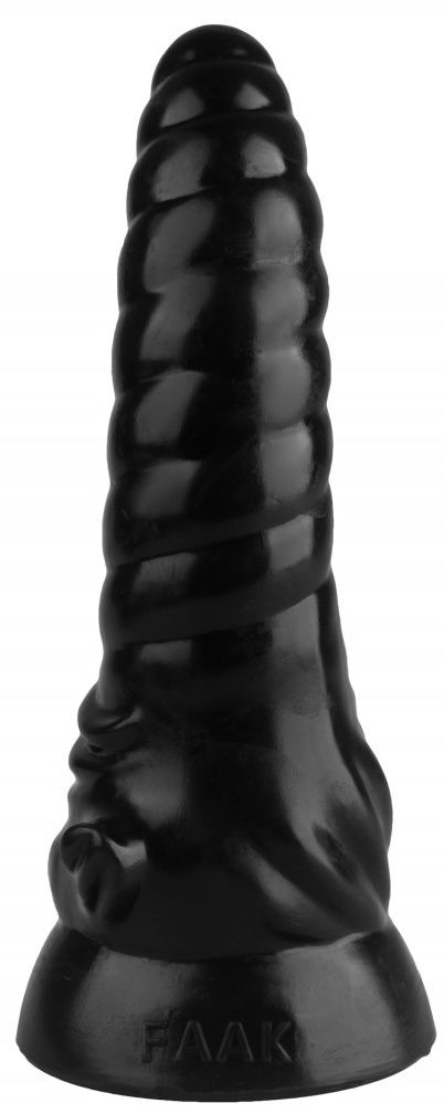 Черная рельефная винтообразная анальная втулка - 20,5 см. - 1