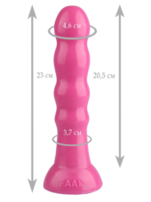 Розовая анальная втулка с круглым кончиком - 23 см. - 1